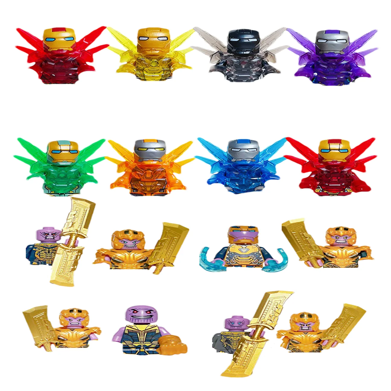 Marvel superhero building blocks, Spider Man, Wolverine, Deadpool, Hulk, Thanos, Venom, Iron Man, toys, children's gifts