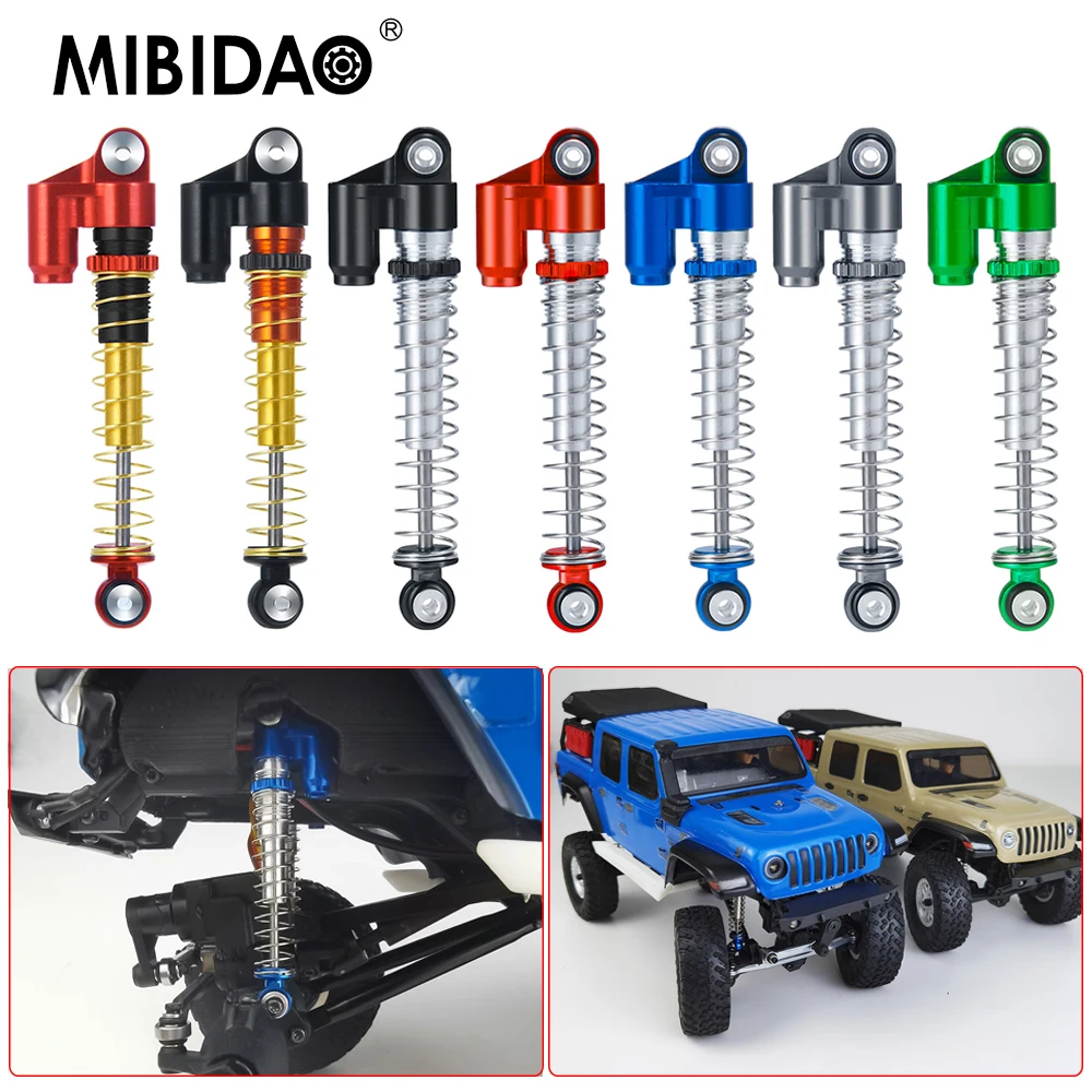 MIBIDAO 43mm Aluminum Shocks Absorber Damper for Axial SCX24 Deadbolt Chevrolet Wrangler Gladiator Bronco 1/24 RC Crawler Car