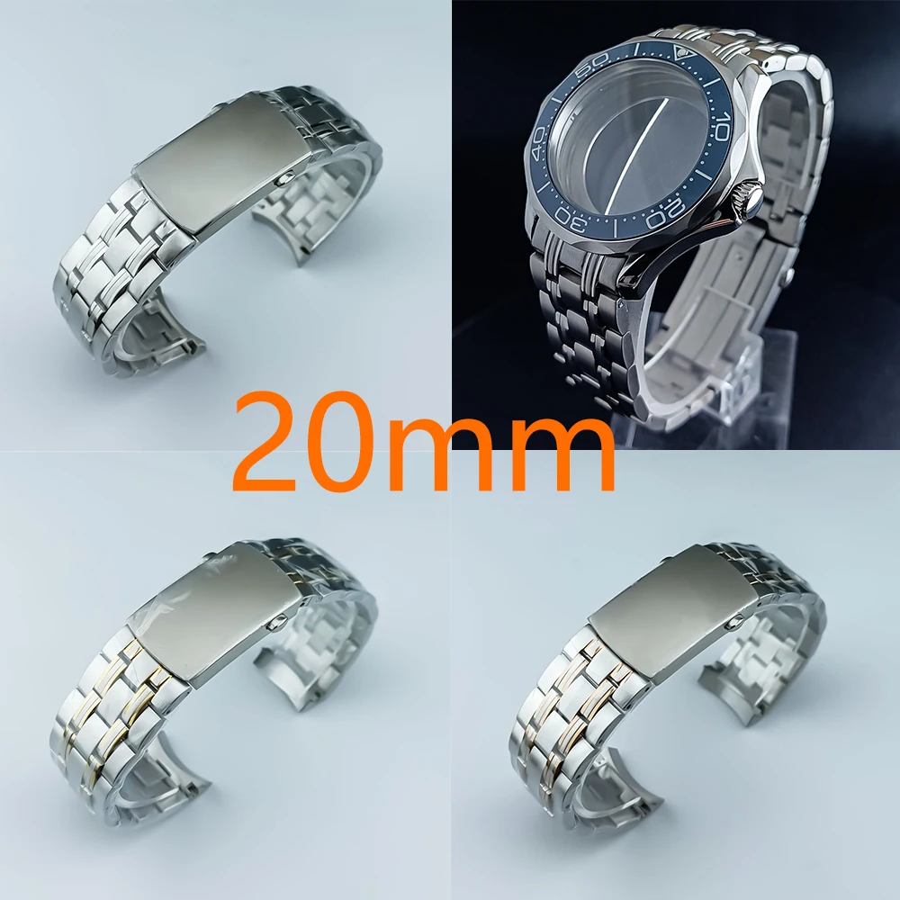 

Suitable for 42mm seahorse men's watch strap, ear width 20mm stainless steel strap