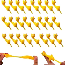 5/10/20/30/50PCS Catapulted Ejection Chicken Toys Rubber Finger Prank Flying Toy Sticky Decompression Toy Birthday Party Favors