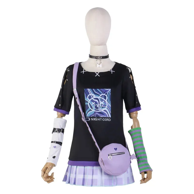 

NewProject Sekai Colorful Stage Feat 25:00 At Nightcord Yoisaki Kanade Костюмы для косплея Парик Сумка Женское платье Наряды Аниме AR1231