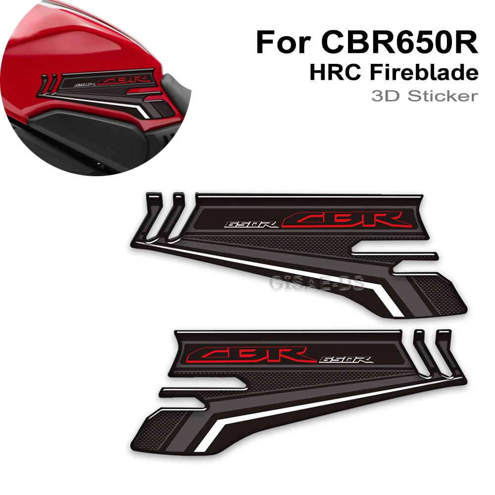 CBR650R HRC Fireblade Motorcycle Fuel Oil Kit Knee Side Tank Pad Protection 3D Stickers Decals For Honda CBR 650R CBR650R  ﻿