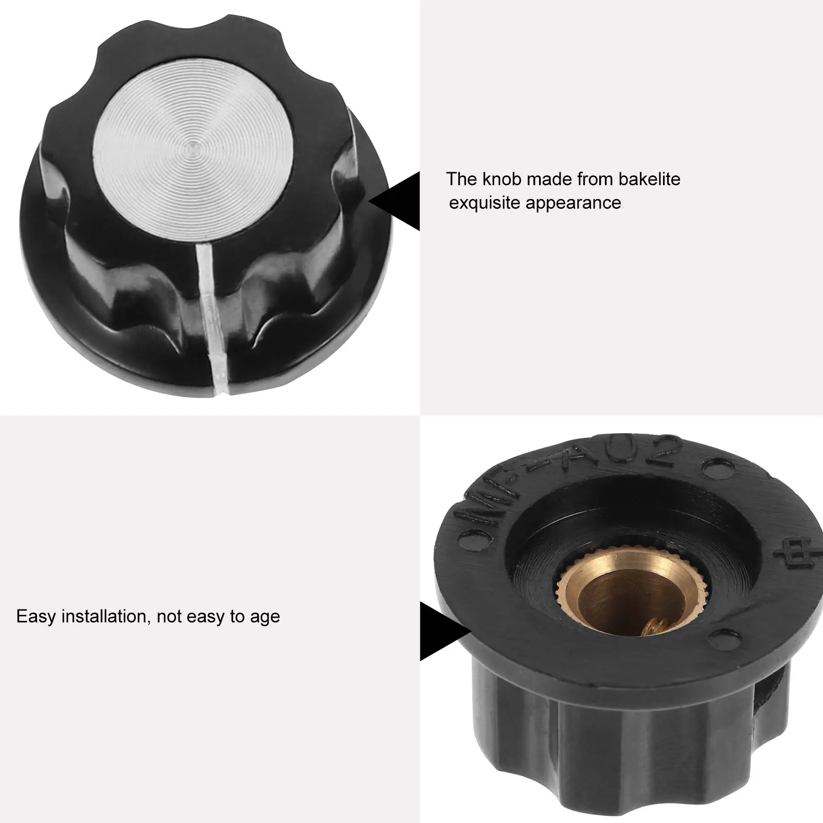 

10Pcs Potentiometer Control Knobs Adjustable Rotate Button Bakelite Volume Control Knobs for Audio Synthesizer Guitar
