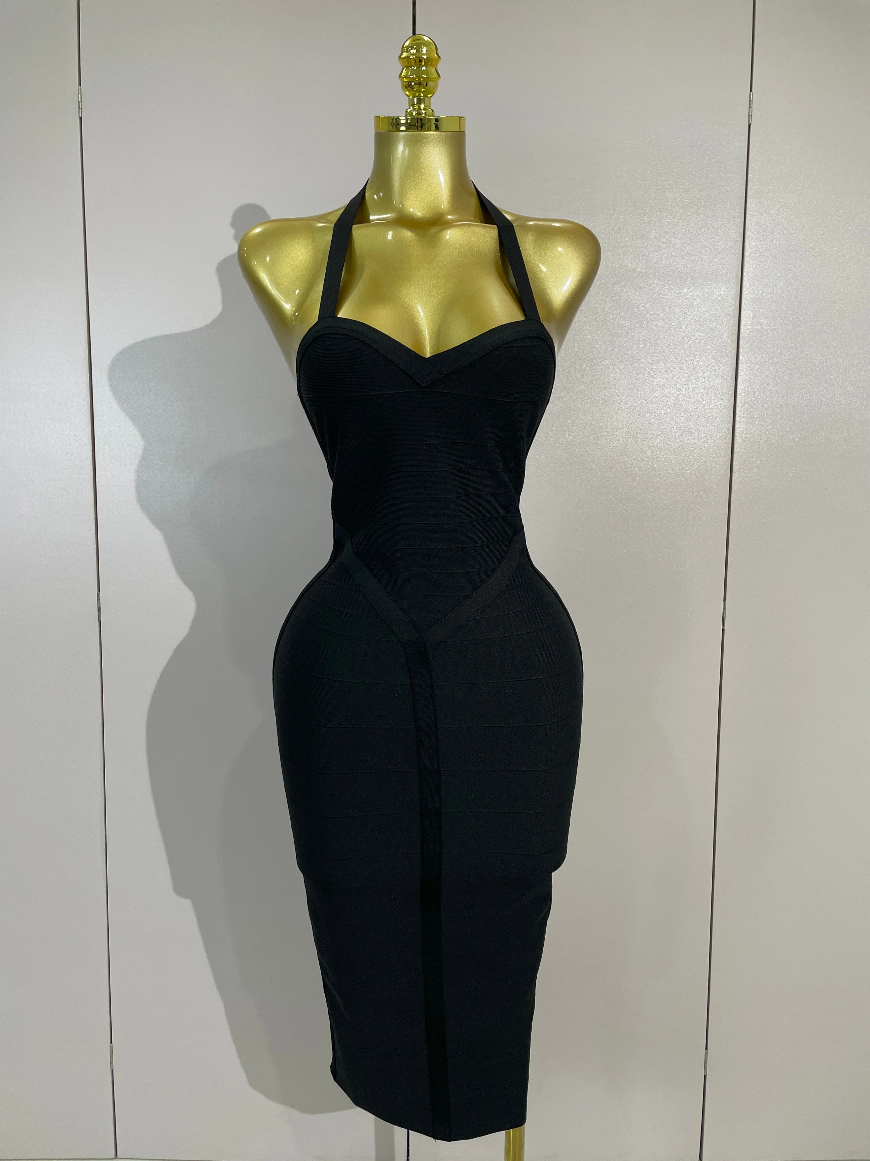 Women Sexy V Neck Backless Sleeveless Bodycon Bandage Dress Elegant Birthday Evening Nightclub Evening Party Cocktail Prom Dress