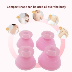 Silicone Cupping Massage Cup Pink For Body Fac Neck Eye Massage Vacuum Tank Body Moxibustion Jar Facial Care, Beauty Tool