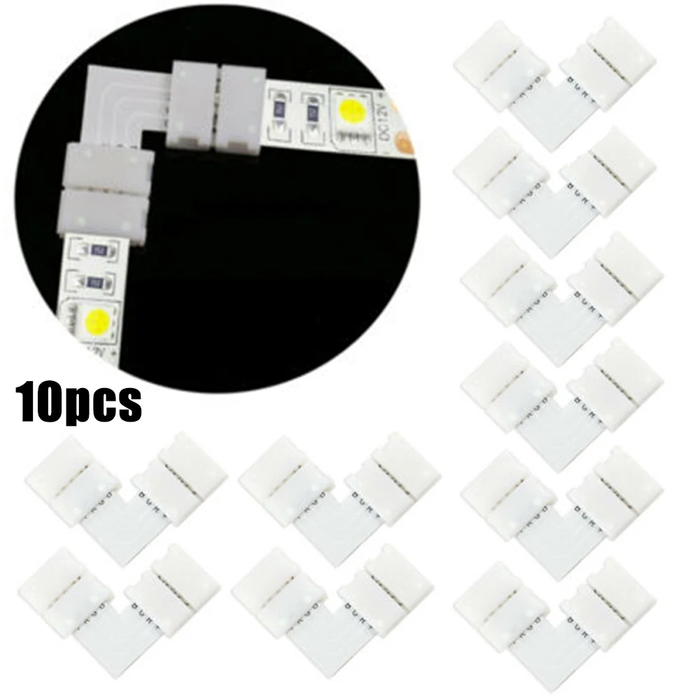 Corner Connector Convenient Pack of 10pcs 5050 LED Strip Light Corner Connectors L Shape Adapters 90 Degree Joint