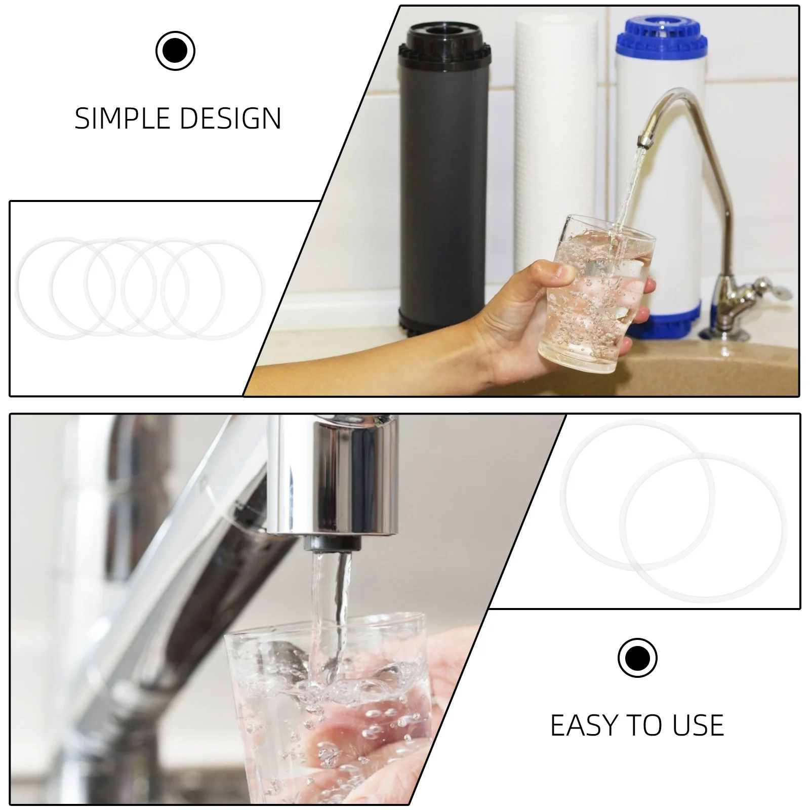 10Pcs Water Filter Housing Silicone Seal Rings Replacement O-Rings Gasket Set Leak Repair Kit Seal O-Ring Sealing Washer