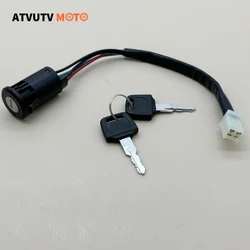 1pcs Motorcycle Ignition Switch Key With 4 Wires Start Switch Door Locks For ATV Suzuki Honda YAMAHA 50cc-250cc