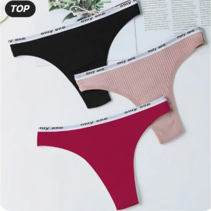 3Pcs/Lot Panties Women Thongs Sexy Cotton Threaded Thong Large Size Ropa Interior Femenina Underwear Women 투명 팬티 трусы женские