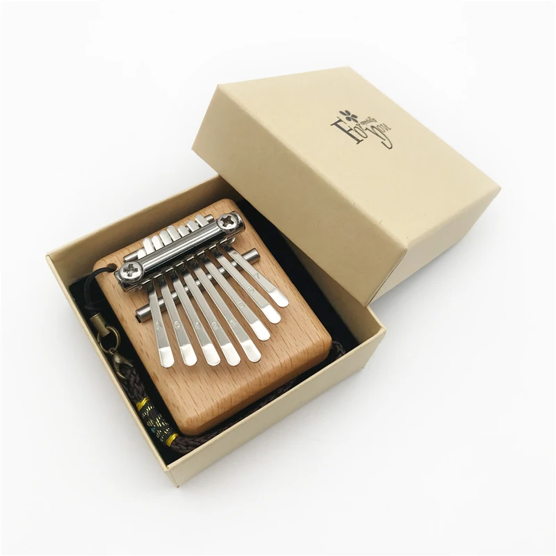 8 keys Kalimba Thumb Piano Acoustic Finger Piano Music Instrument Beech Wood Marimba Good Accessory Pendant Gift