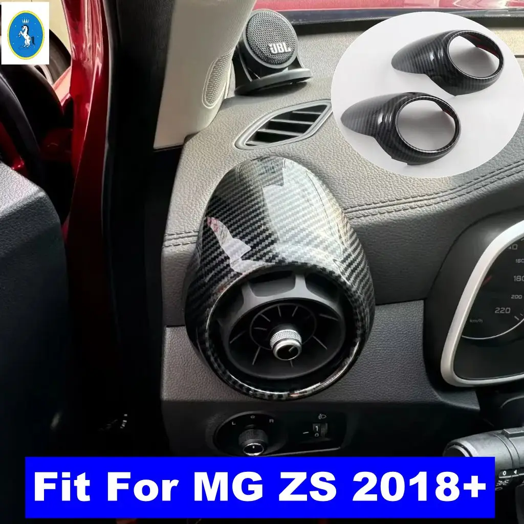 

For MG ZS EV 2018 - 2024 LHD RHD ABS Carbon Fiber Front Side Dashboard Air Conditioning Outlet AC Vent Frame Cover Trim Interior