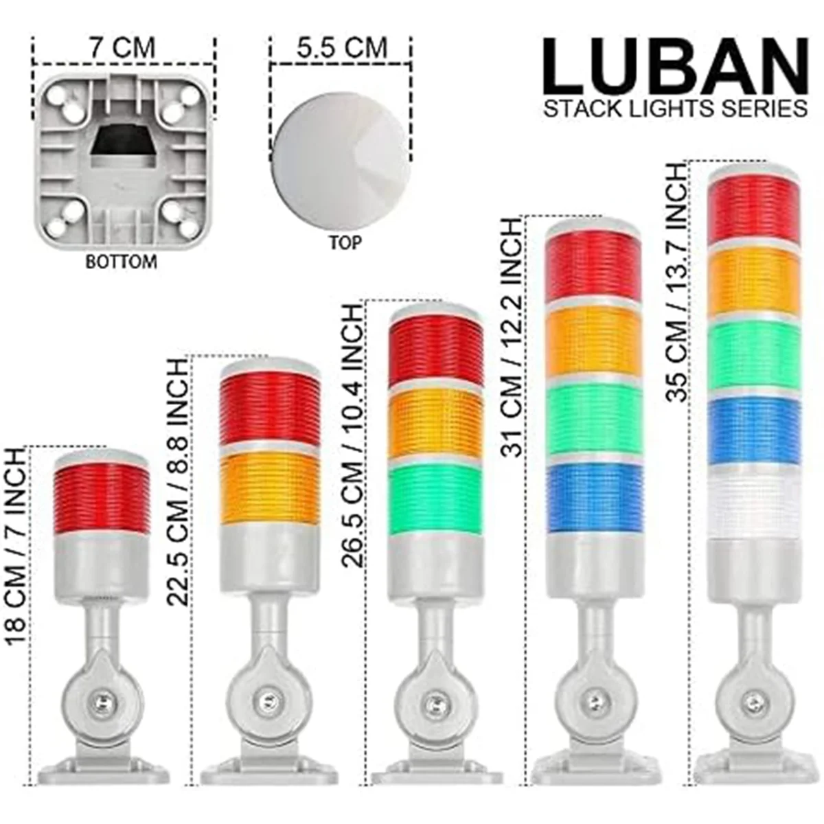 LED Signal Tower Lights, Industrial Signal Warning Lights, Tower Lights and Light Strips, Steady/Flashing Lights G