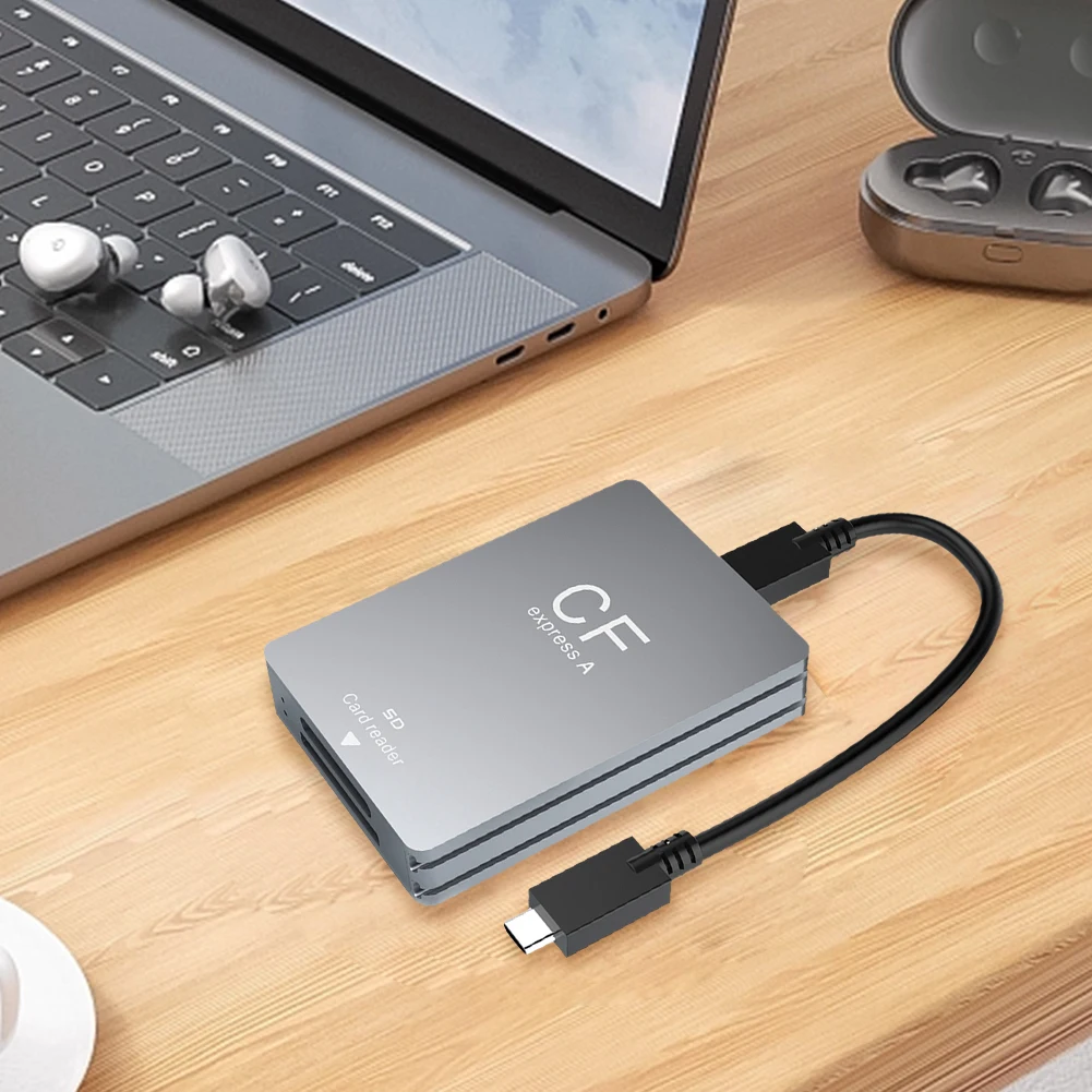 

2 в 1 Устройство чтения карт памяти типа A SD Устройство чтения карт памяти USB 3.2 10 Гбит/с Устройство чтения карт CF Express Адаптер типа A с двумя слотами для зеркальных фотокарт