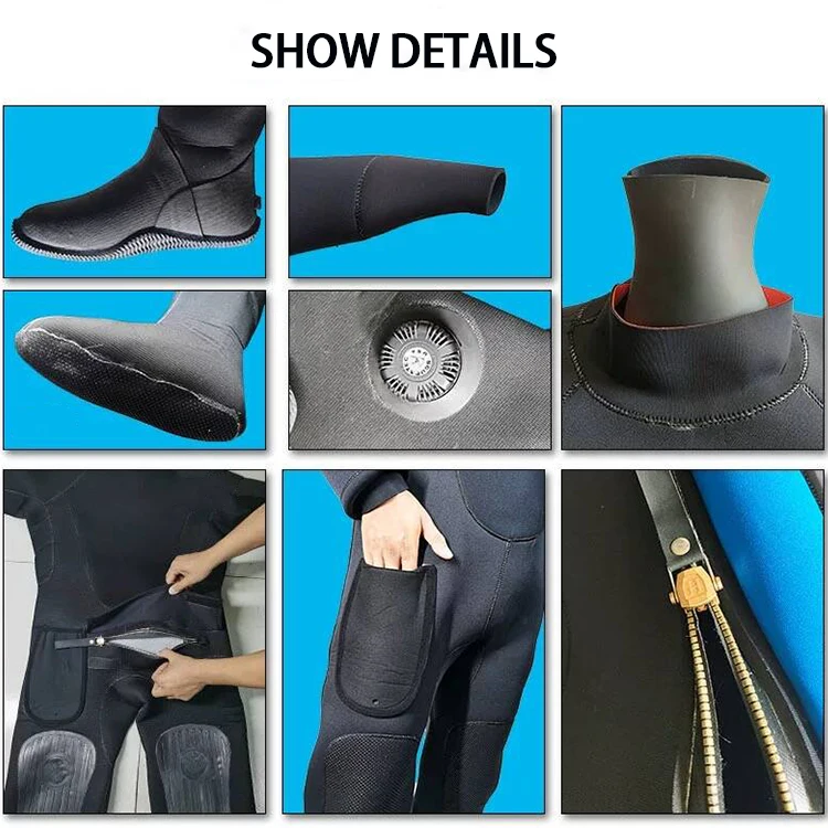 مصنع مخصص تحت الماء السباحة تصفح الكبار قطعة واحدة النيوبرين بذلة مقاوم للماء الغوص الدعاوى الجافة مع جودة عالية #5