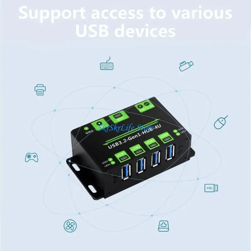 

E65E 4 Port USB 3.2 Gen1 Hub with Easy Installation for Electronic Devices