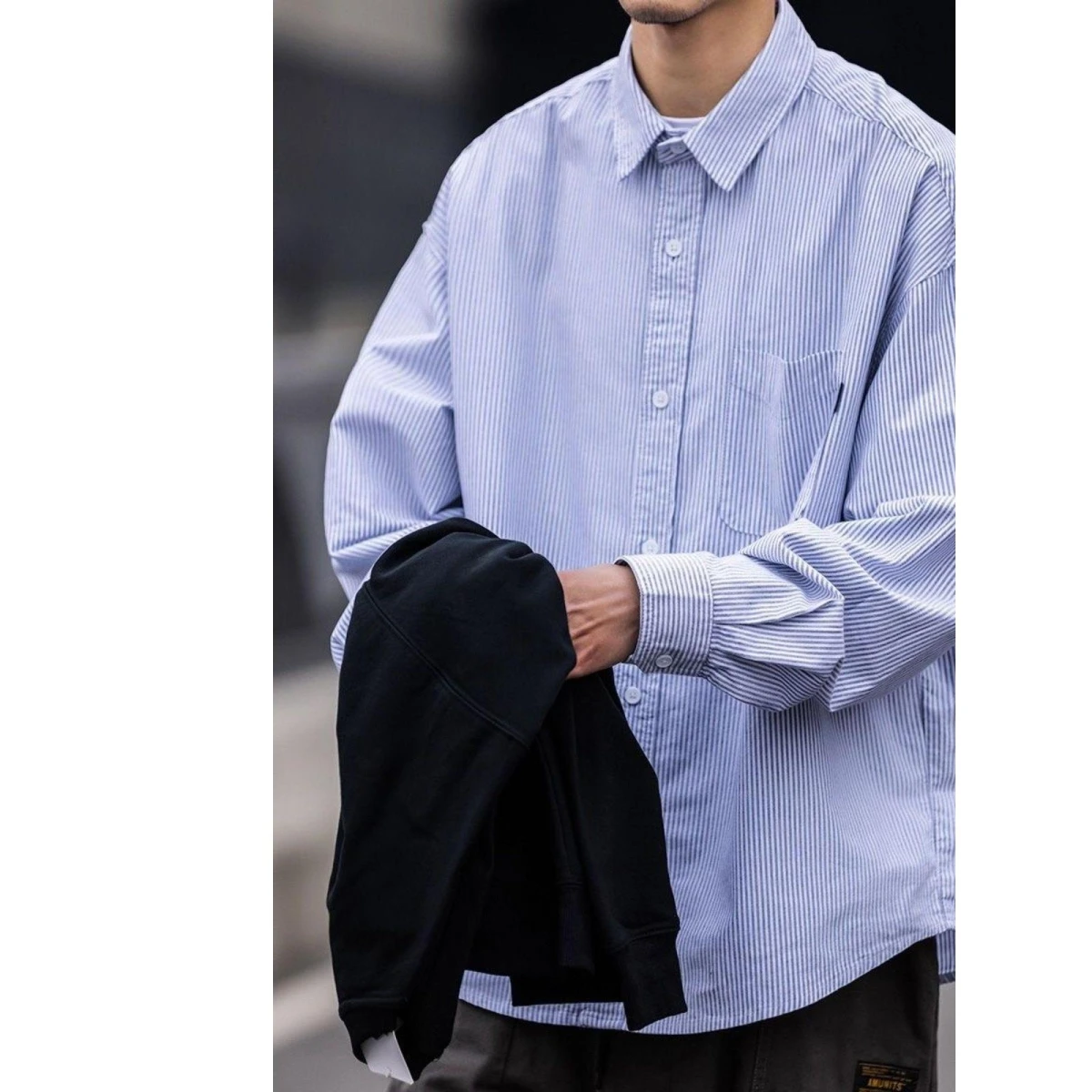 

Ciboy Retro Japanese Style Striped Shirt Men's Loose Long Sleeve Layering Spring New Arrival Fashion Youth Standard Fit