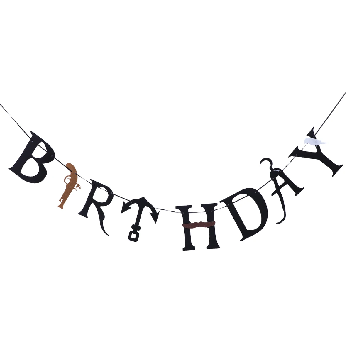 

2pcs Pirate Theme Banner Letter Pull Flag Triangle Flower Photo Props Decorative for Birthday Party Wall Hanging