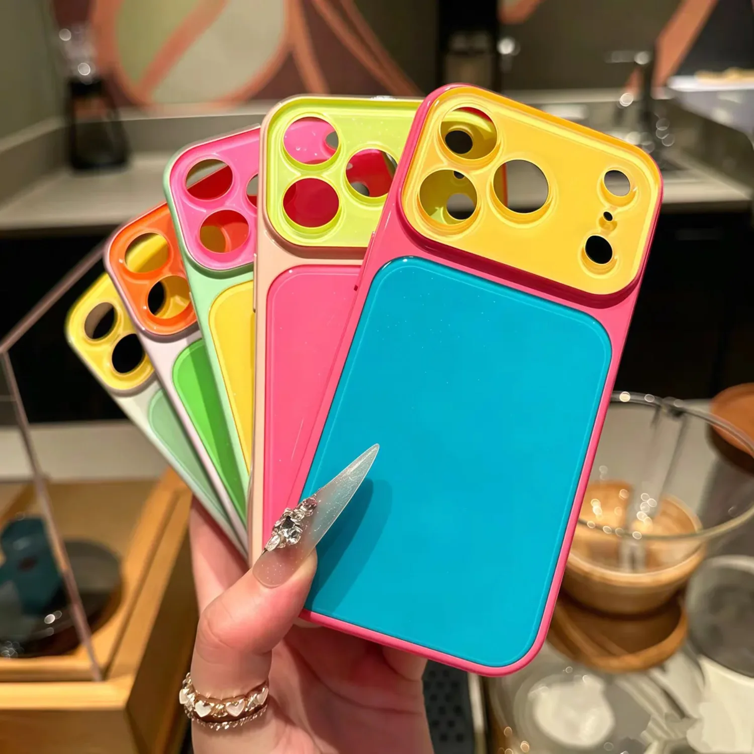 Color Block Phone Case for IPhone 17 Pro Max 16 15 14 Candy Color Shockproof Camera Protection Soft TPU Cover Candy Color Case