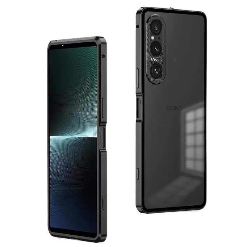 

Premium Acrylic+Metal border Detachable Spring buckle Back Cover For Sony Xperia 1 IV Shockproof Phone Case For Sony Xperia 1 V