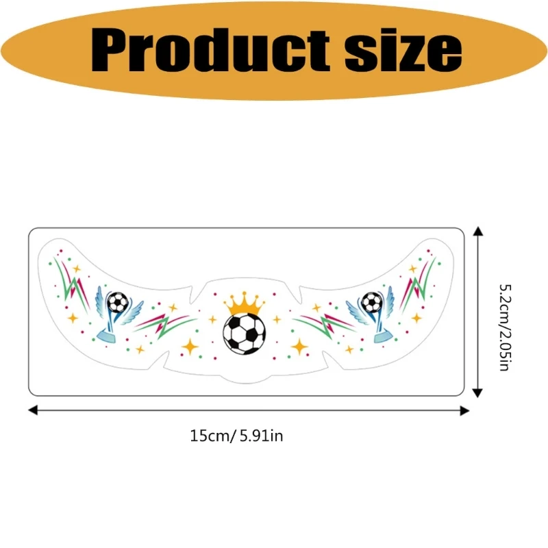 Sports party cheek sticker decals for soccer fan makeup looks