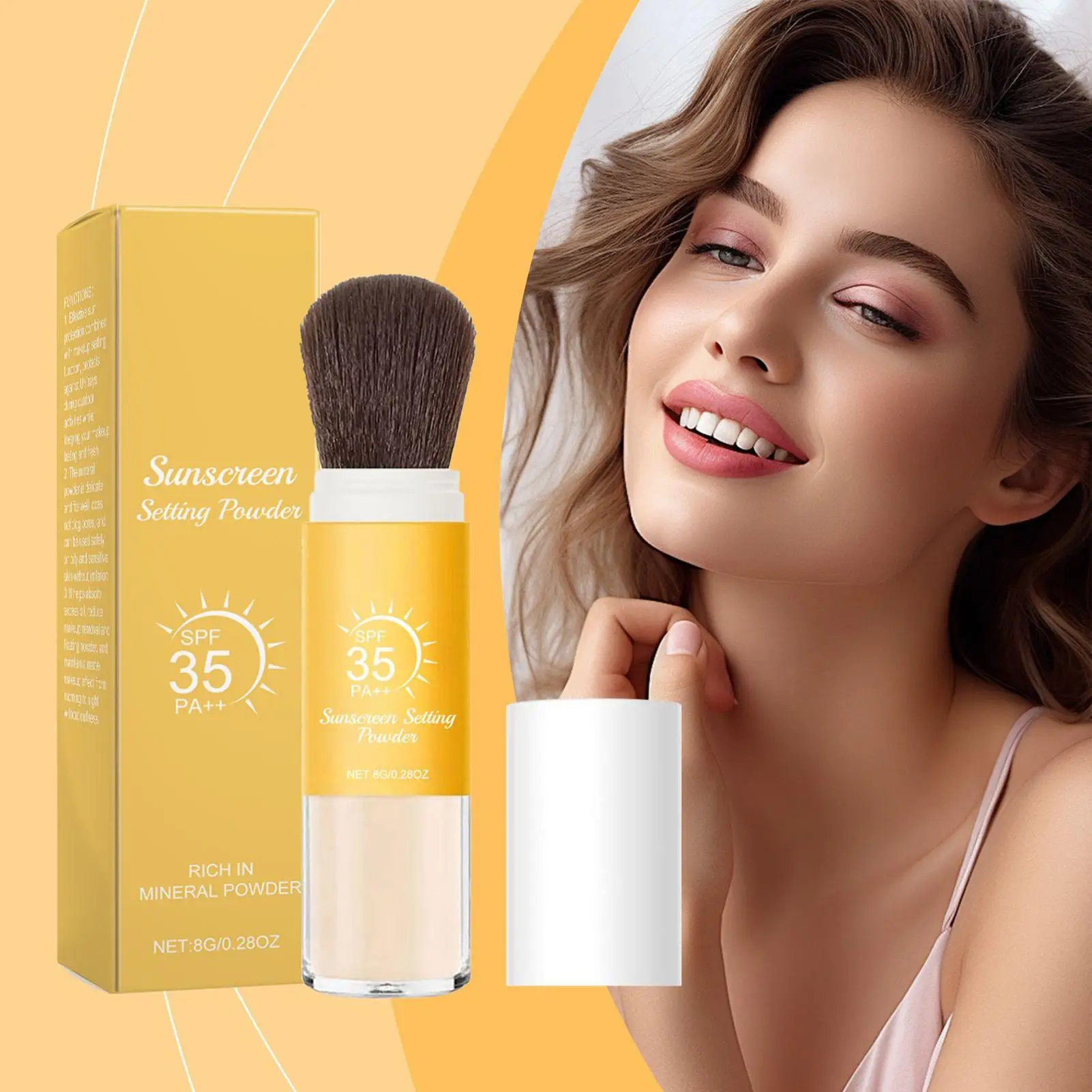 hot Loose Face Powder Sunscreen Spf50 Waterproof Oil Control Protection of the Skin Invisible Pores Setting Powder Makeup 8g