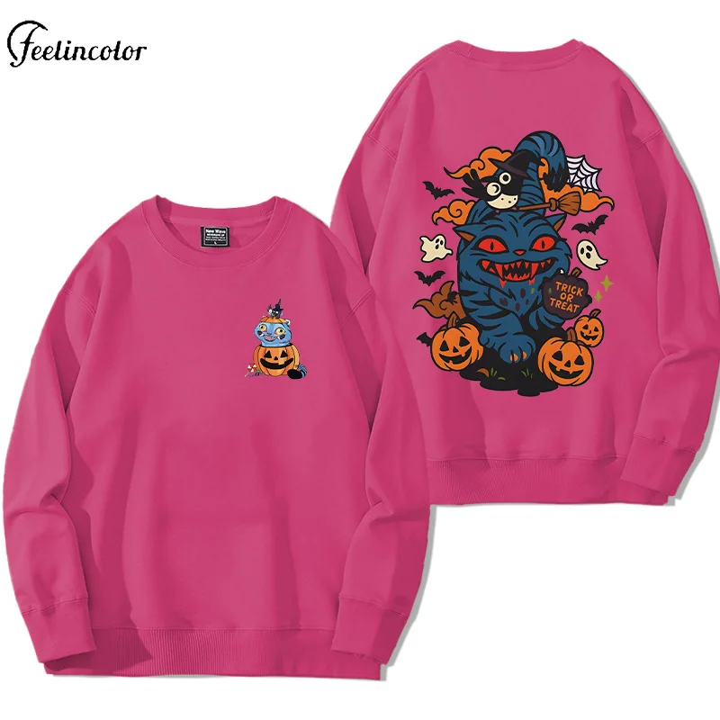 Halloween Kpop Demon Hunters Pumpkin Tiger Graphic Sweatsrhits Pink Maroon Autumn Winter Pullover Trick or Treat Oversized Hoodi