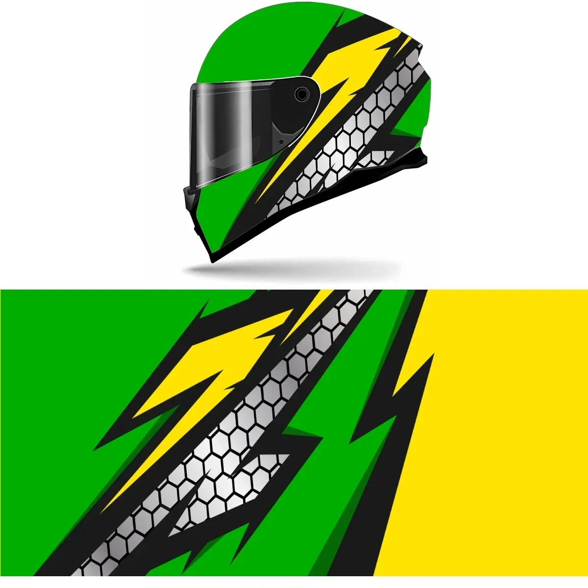 

Abstract Green and Yellow Full Helmet Wrap Sticker Motorcycle Helmet Racing Graphic Decal Vinyl Wrap Helmet Decor Sticker