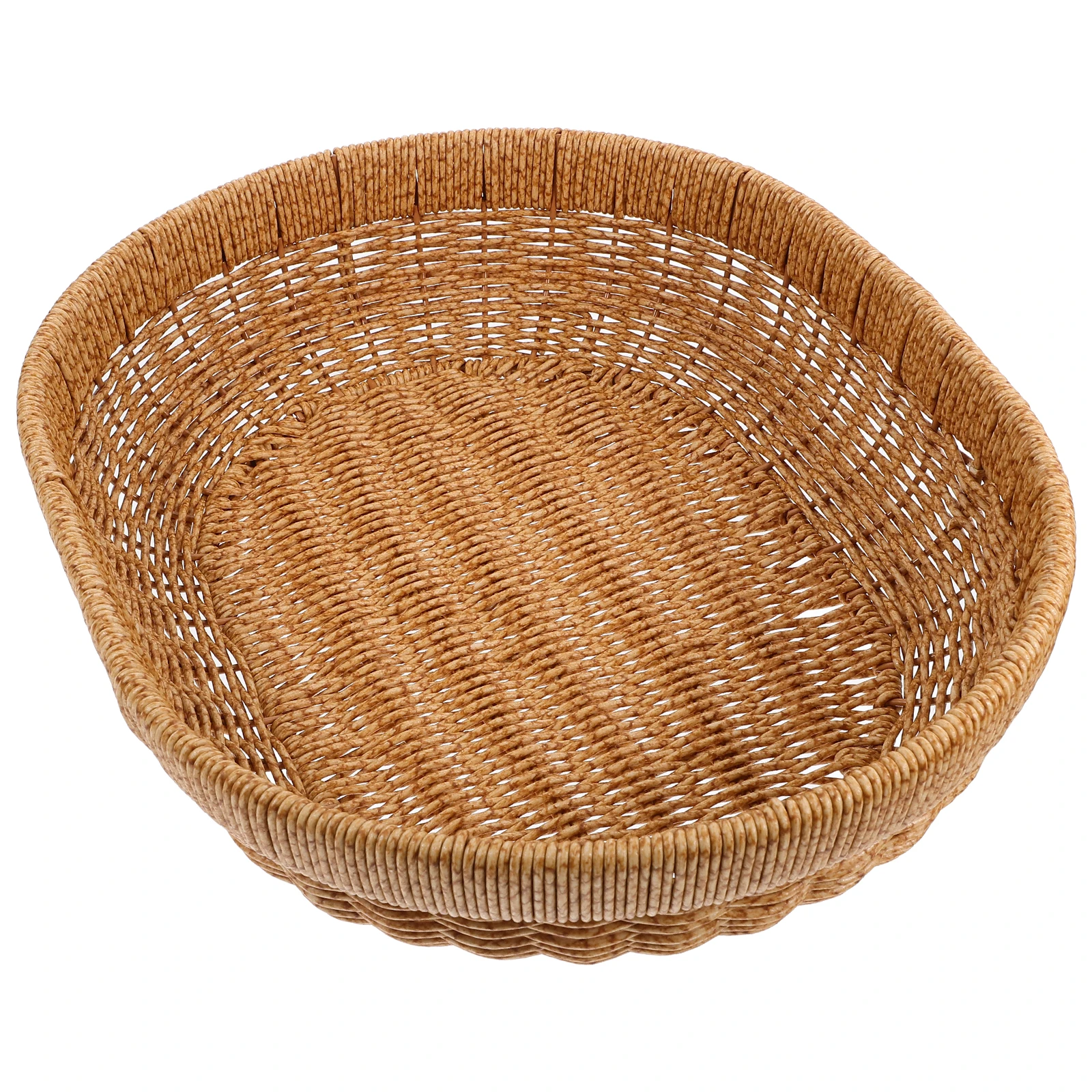 

Simulation Rattan Storage Basket Fruit Tray Woven Baskets Kitchen Organizer Plastic Picnic Tray Handmade Wicker Vegetable Egg
