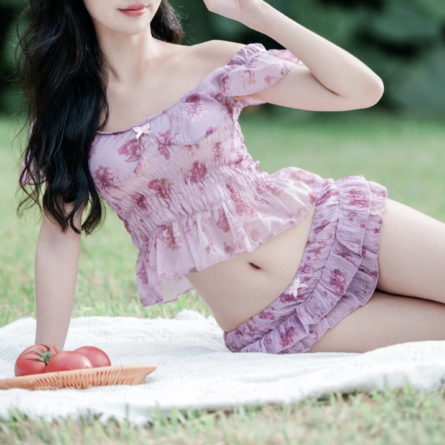 

Trendy Bikini Swimsuit Women's Conservative Small Chest Slimming High-End Feeling Resort Hot Spring Separate Swimwear New Model