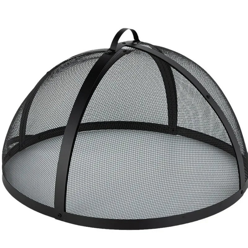 Outdoor 36-inch movable spark screen BBQ brazier cover Heavy-duty fire pit barbecue grill mesh cover
