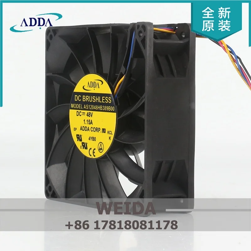 Original Taiwan ADDA AS12048HB389B00 12038 48V 1.15A New Energy violent Server inverter Four-wire cooling fan