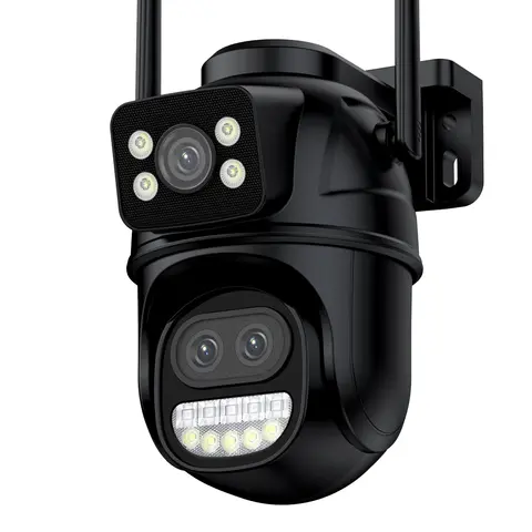 6K 12MP Outdoor Wifi Camera PTZ 8X Optical Zoom Three Lens Dual Screens Video Surveillance 8MP Dual Lens CCTV Security IP Camera