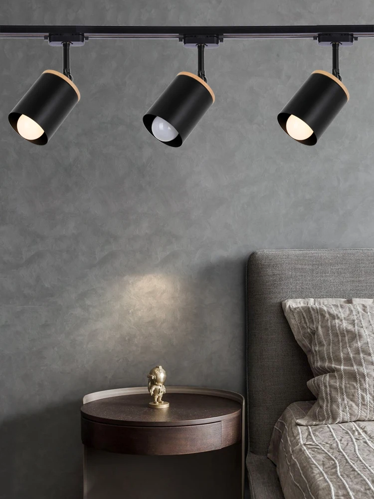 LED Track Light Fixture Led Ceiling Lamps E27 Creative Lamp Spot Rail Lighting for Living Room Nordic Home Decor Lustre Macaron