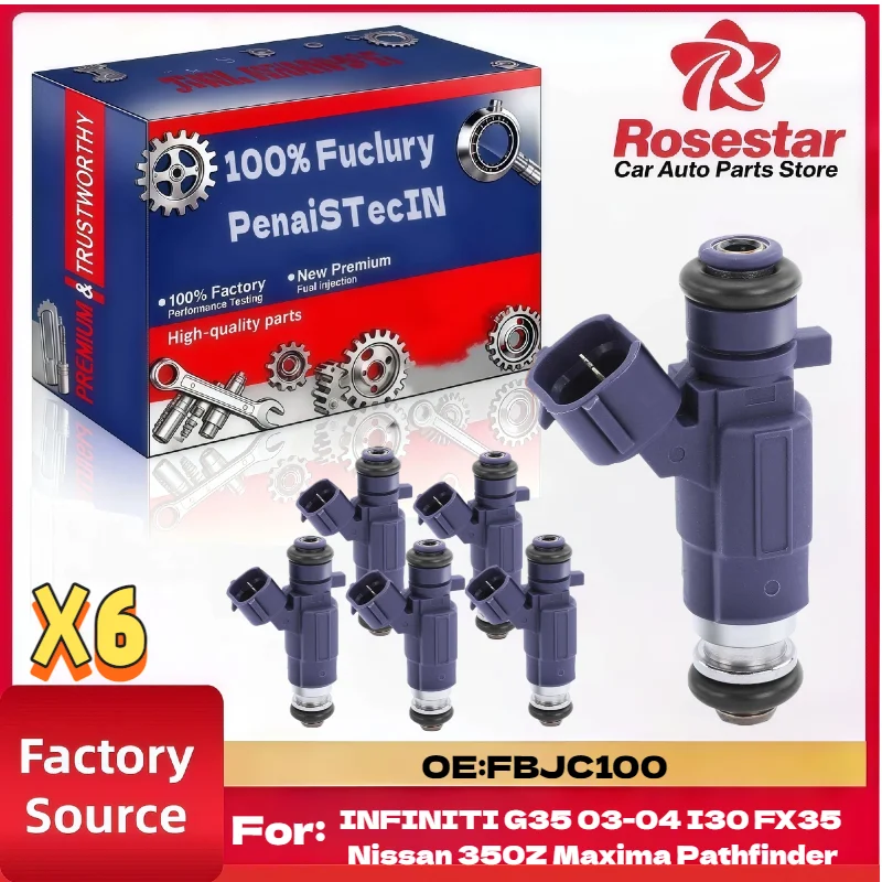 Для INFINITI G35 I30 FX35 Nissan 350Z Maxima Pathfinder комплект топливных форсунок 6 шт. FBJC100