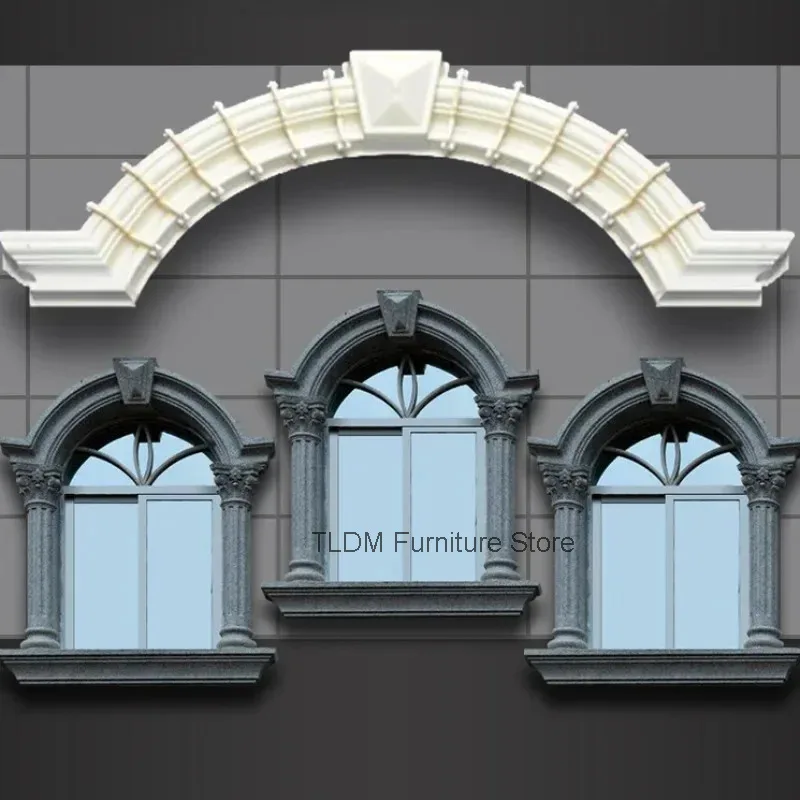 European Style Arched Roman Column Window Mold for Garden Villa Exterior Wall Cement Cast-in-place Model Architectural DIY Decor
