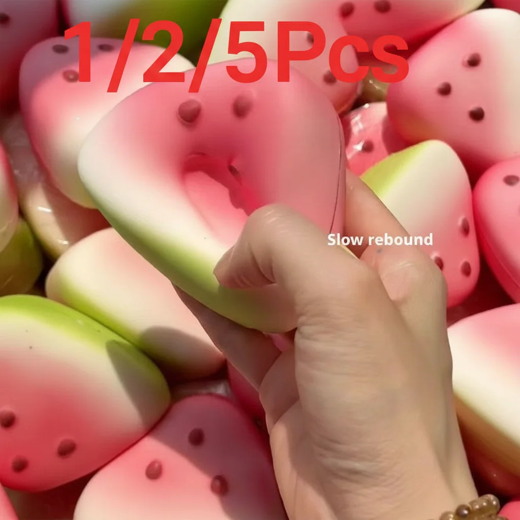 1/2/5 Stück Squishy Wassermelonen-Fidget-Spielzeug, Anti-Stress, langsam aufsteigend, Frucht-Quetschspielzeug, lustiger Stressabbau, Druckreduzierer, Requisite