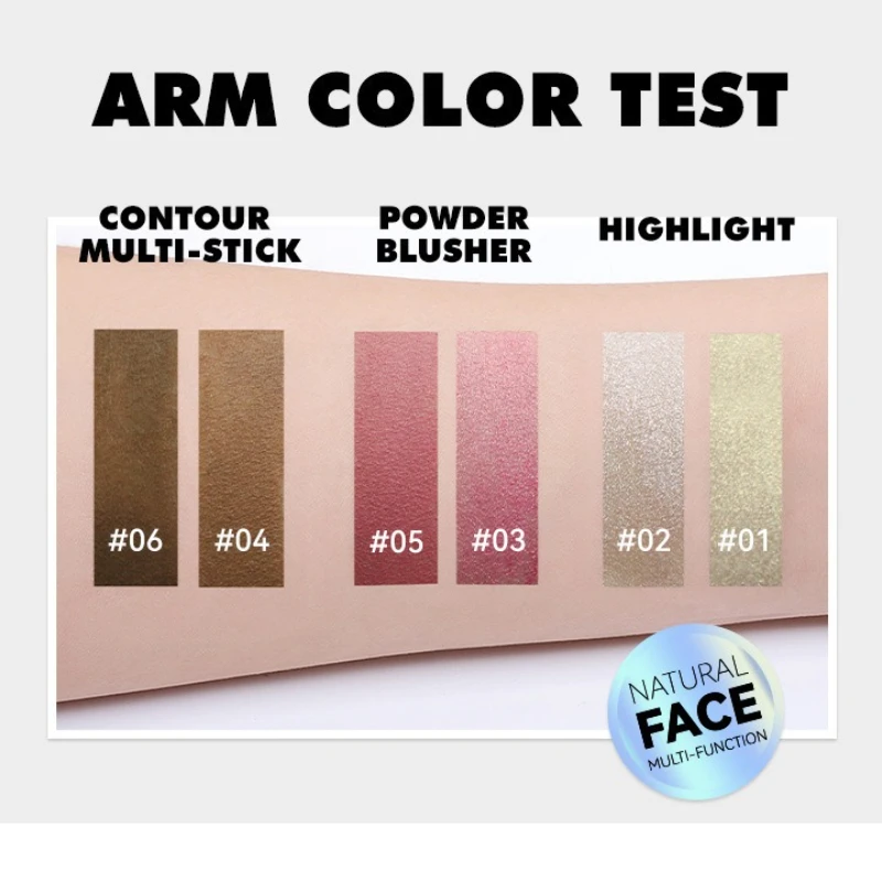 Contorno del viso Bronzer Stick Viso Illumina Evidenziatore Bar Shimmer Evidenziatore Blush Stick Correttore Crema Strumento per il trucco Cosmetici