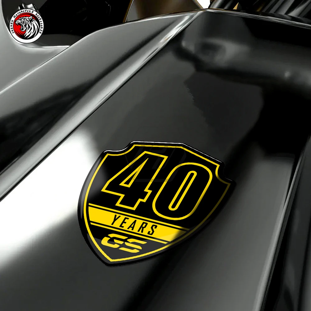 3D Resin 40 Years GS Sticker Fit for BMW Motorrad F750GS F850GS R1200GS R1250GS Shield Declas