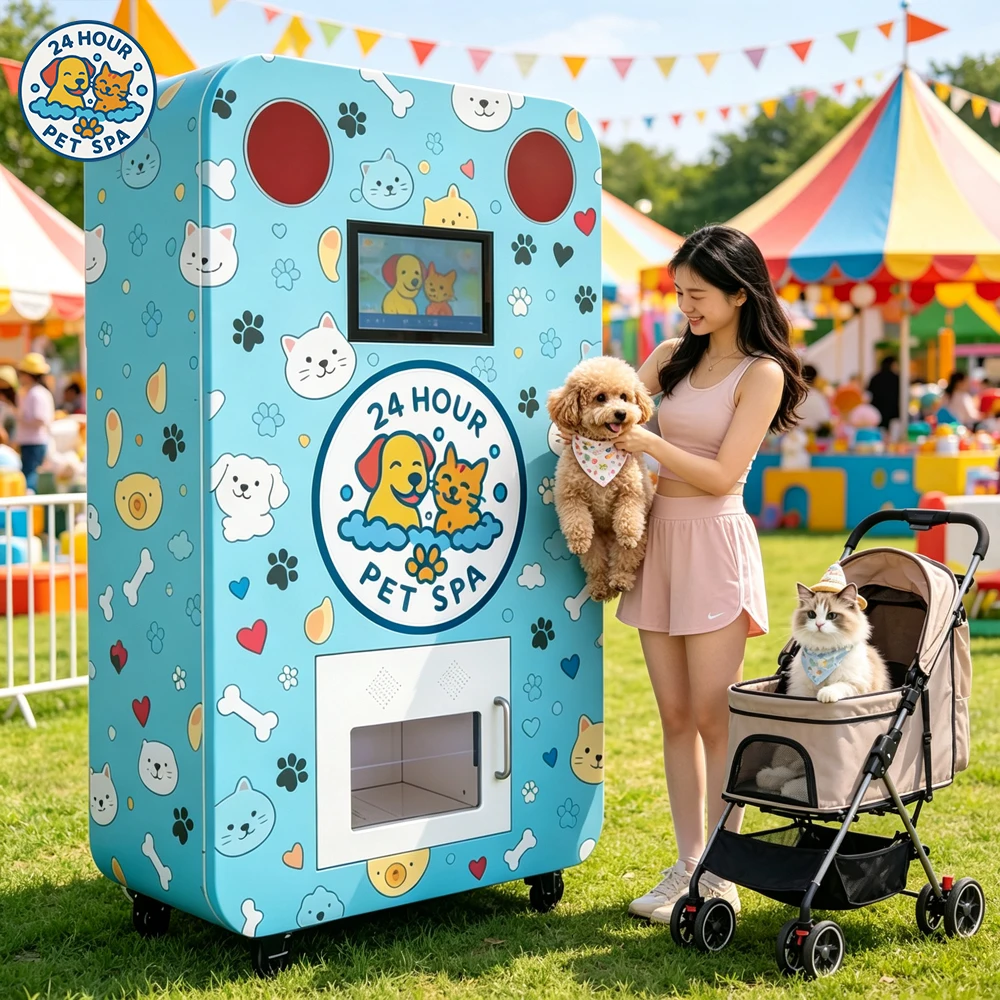 Self-Service Pet Washing Drying Machine, Commercial Dog Wash Station with Touchscreen Payment & Disinfecting