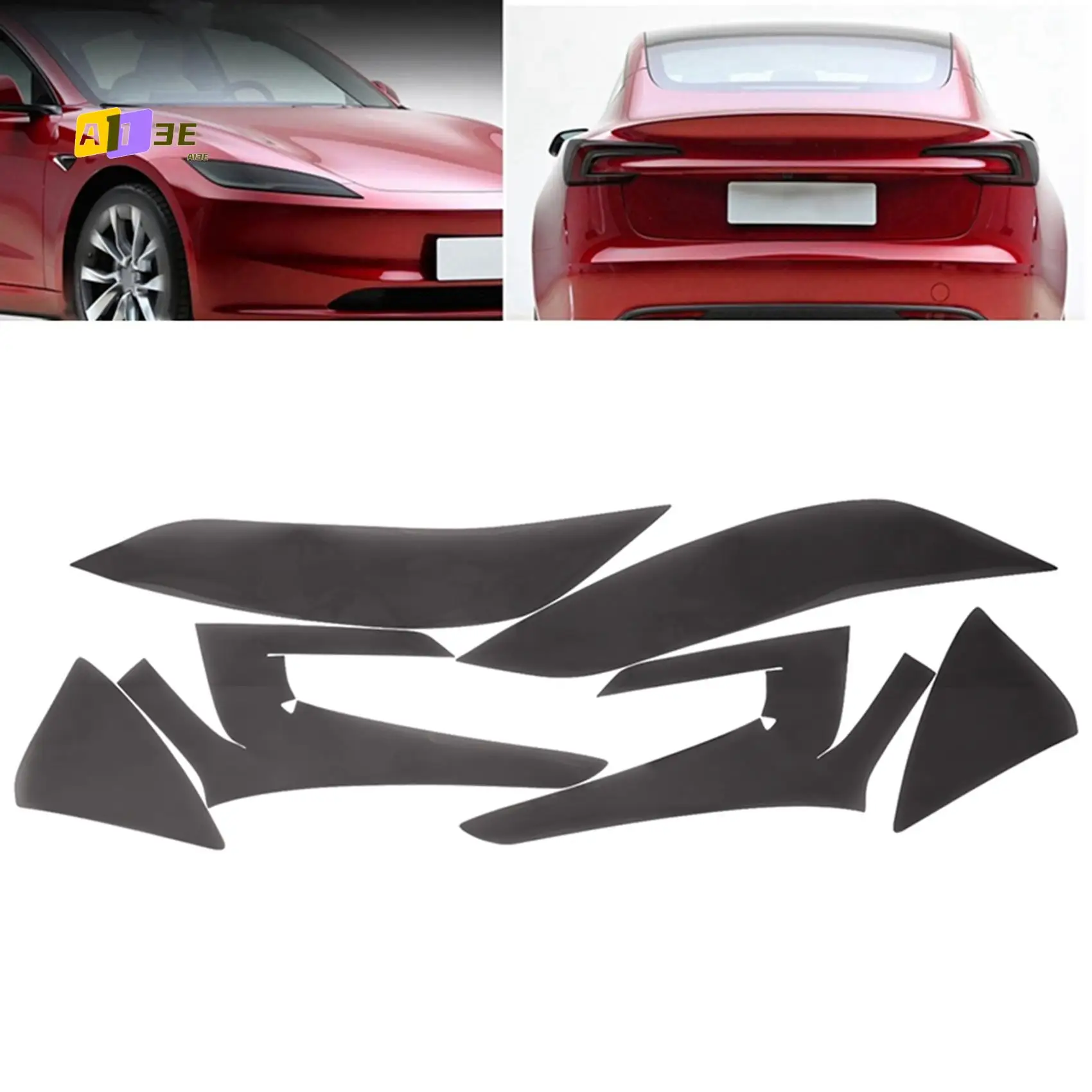 

A03E-для Tesla Model 3 Highland 2024, защитная пленка для фар + задний фонарь, защитная пленка из ТПУ, наклейка на задний фонарь, защита