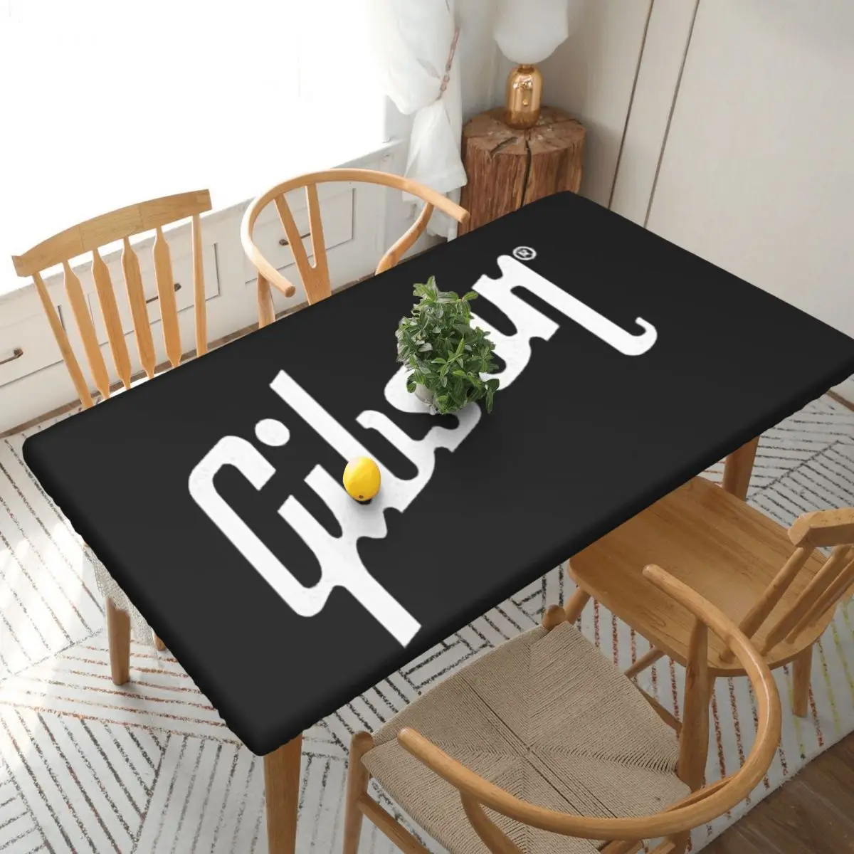 Guitar Gibson Logo Customized Rectangular Tablecloth Waterproof Table Cover for Festival Party Decorations Table Cloth
