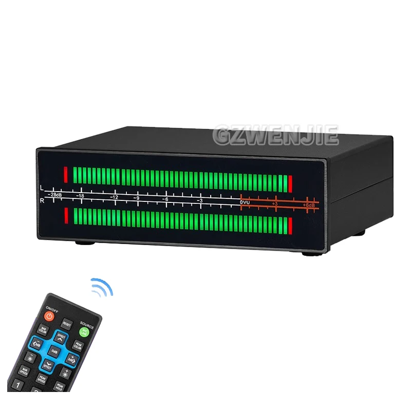 VU56 PRO Dual Channel LED Sound Level Meter MIC + LINE Musik Spektrum Visualizer Display Stereo Audio Splitter 3,5mm/RCA Adapter