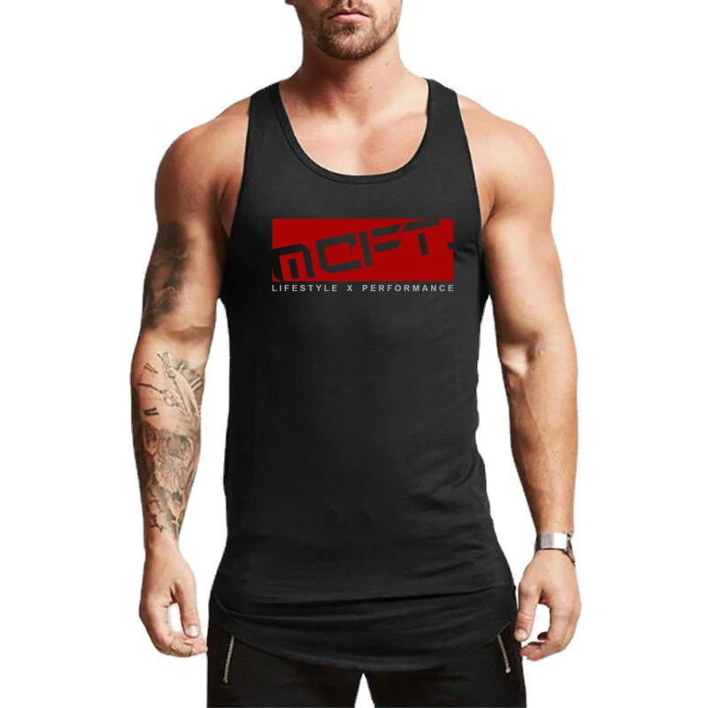 Gym Fitness Men Running Vest Summer Sleeveless Cotton Tank Top Sweat Sport Shirt Athletic Training Wear Muscle Exercise Clothing