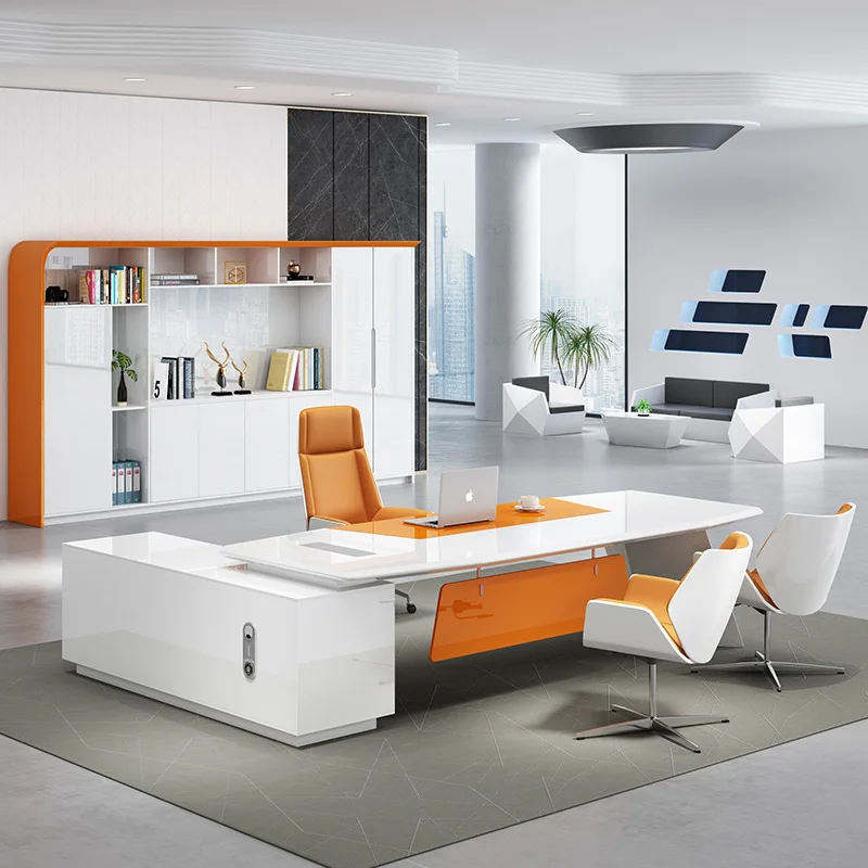 

Organizers Long Office Desk Study Wooden Standing Reception Storage Office Desk Design Escritorio Oficina Commercial Furniture