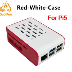 Raspberry Pi 5 Red-White cooling Case For official Active Cooler