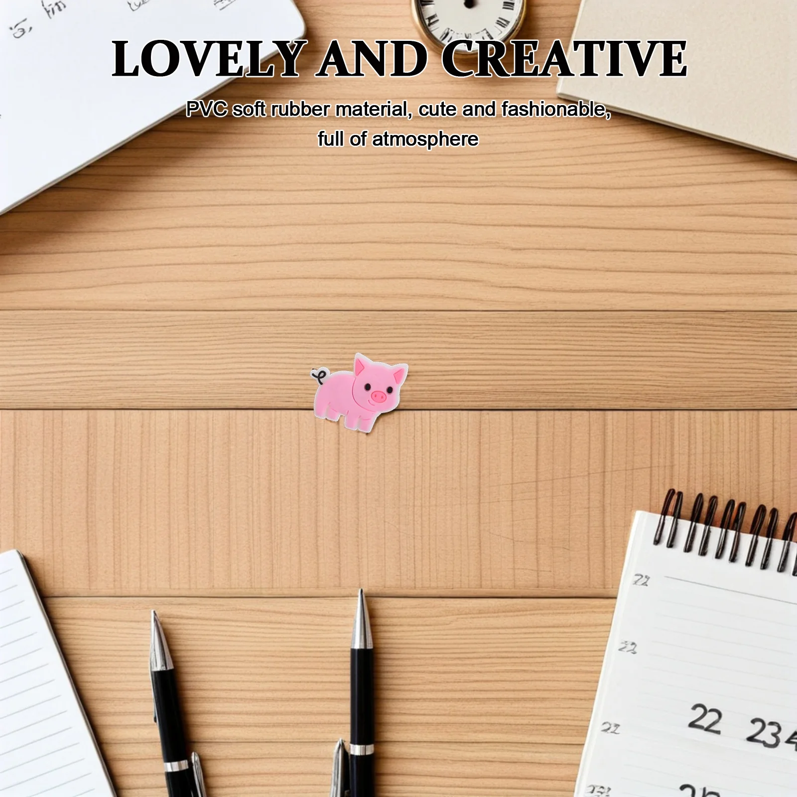 

20Pcs Pig Shaped Pencil Clip Bulk Cartoon Pen Charms Detachable Pencil Topper Removable School Rewards Classroom Accessories