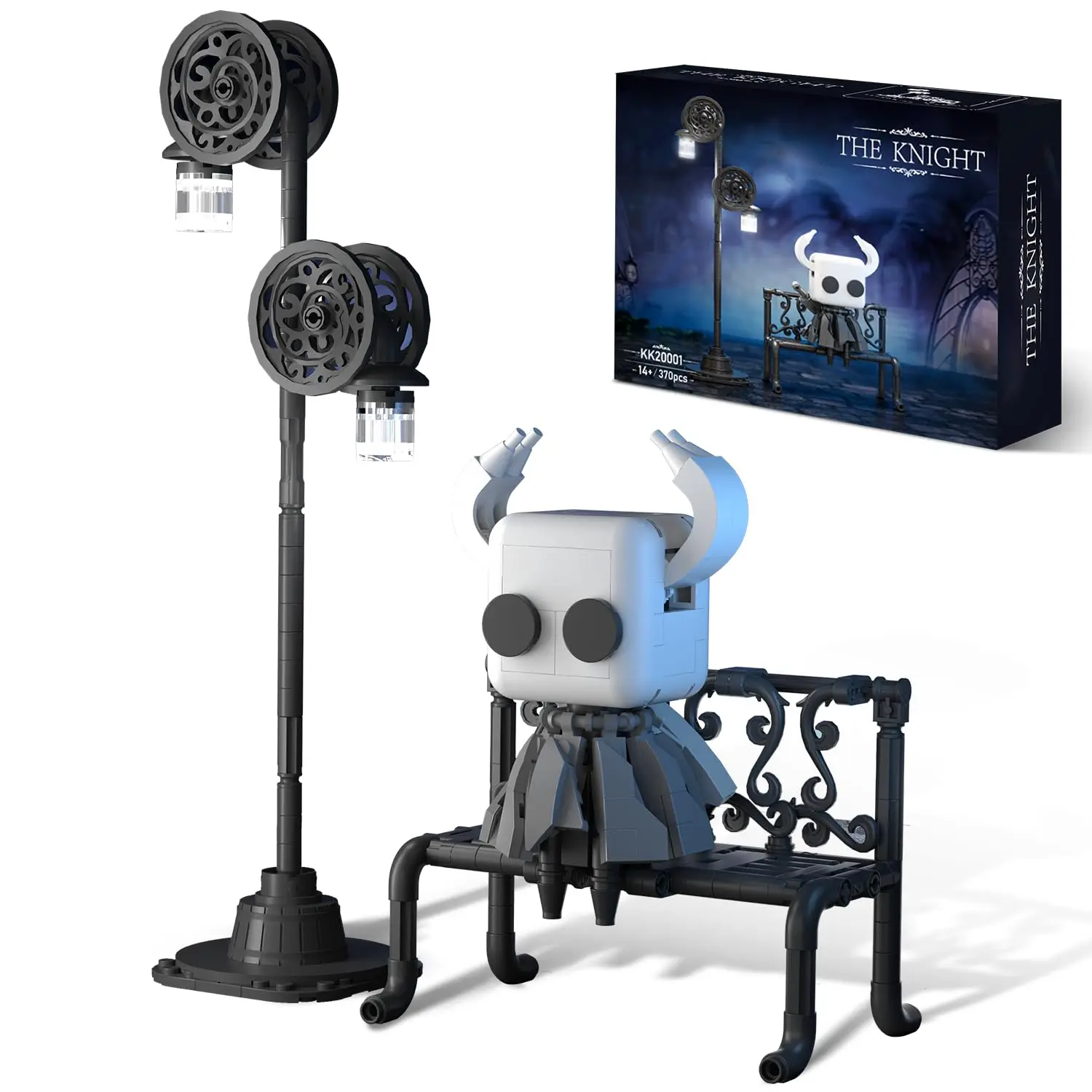

370PCS Hollowed Knight Building Blocks Ghost Set Street Lighting Model Bricks Desktop Ornaments Kids Educational DIY Toys Gifts