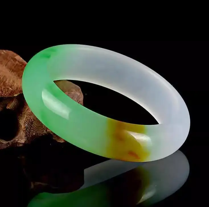 Certified Jade Bangle Women Fine Jewelry Natural Myanmar Jadeite Tricolor Burmese Jades Bangles Grade A Burma Jade Bracelets