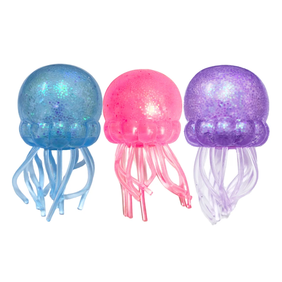 Glitzer-Oktopus Squishy, Glitzer-Quallen Squishy mit Box, Dumplings Sensorisches Quetschspielzeug zur Stresslinderung, Großhandel