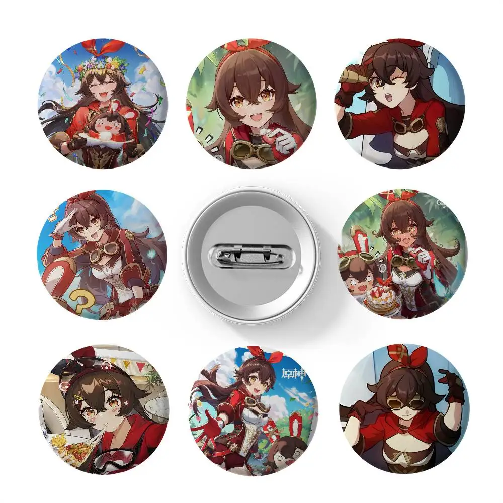 

Amber Cute Genshin Impact Custom Creative Round Brooch Badge Jewelry Gifts For Friends Clothes Hat Backpack Enamel Pins